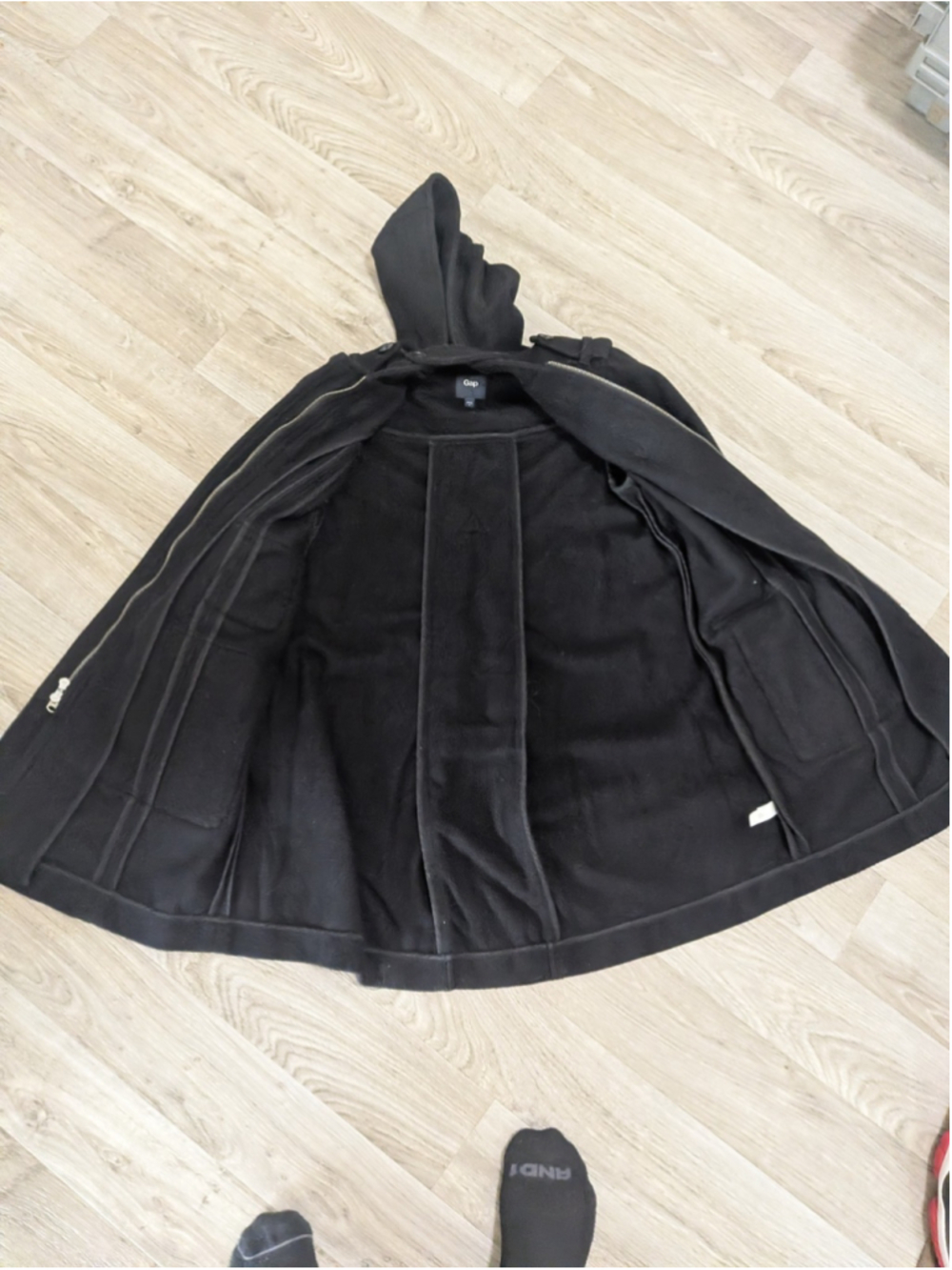 GAP Wool Toggle Coat Womens Size Small Black Minimalist Winter Warm Full Zip - Picture 5 of 8